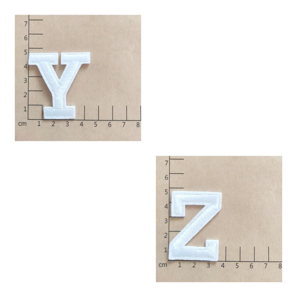 【皮卡布】E2 英文字母 白字 26個字母  布貼 臂章燙 刺繡燙布貼 徽章 刺繡布貼 補丁 補破洞 燙貼布 熨燙布貼-細節圖9