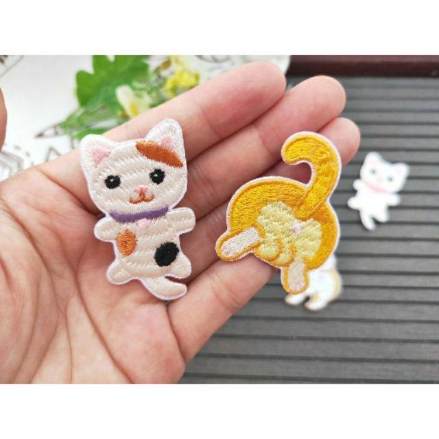 【皮卡布】C10 小花貓 小貓咪 貓咪 裝飾 布貼 臂章燙 刺繡燙布貼 徽章 刺繡布貼 補丁 補破洞 燙貼布 熨燙布貼-細節圖3