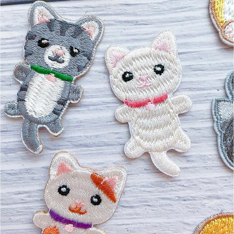 【皮卡布】C10 小花貓 小貓咪 貓咪 裝飾 布貼 臂章燙 刺繡燙布貼 徽章 刺繡布貼 補丁 補破洞 燙貼布 熨燙布貼-細節圖9