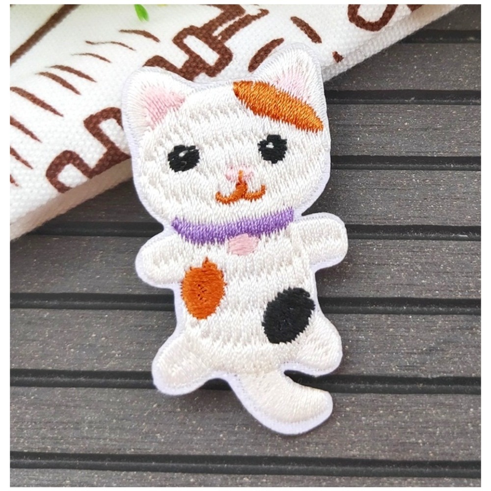 【皮卡布】C10 小花貓 小貓咪 貓咪 裝飾 布貼 臂章燙 刺繡燙布貼 徽章 刺繡布貼 補丁 補破洞 燙貼布 熨燙布貼-規格圖9