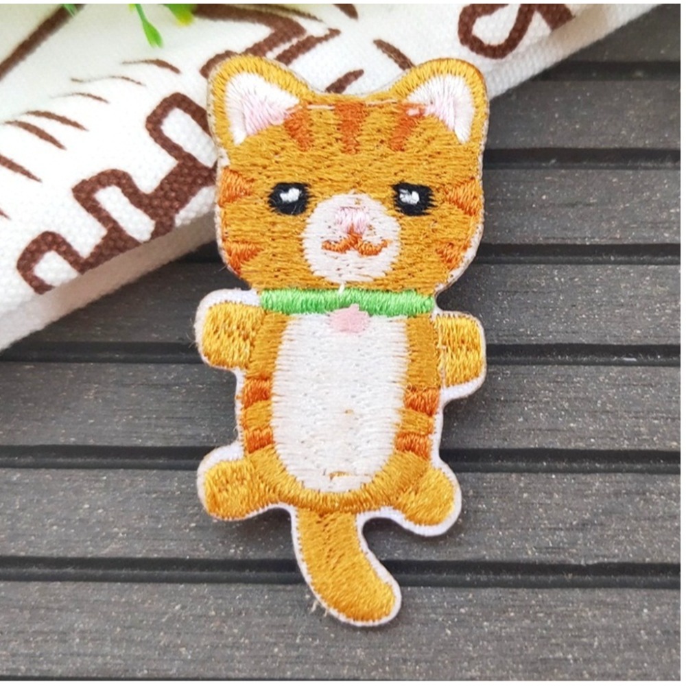 【皮卡布】C10 小花貓 小貓咪 貓咪 裝飾 布貼 臂章燙 刺繡燙布貼 徽章 刺繡布貼 補丁 補破洞 燙貼布 熨燙布貼-規格圖9