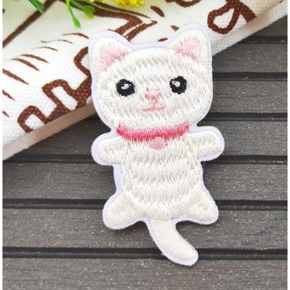 【皮卡布】C10 小花貓 小貓咪 貓咪 裝飾 布貼 臂章燙 刺繡燙布貼 徽章 刺繡布貼 補丁 補破洞 燙貼布 熨燙布貼-規格圖9