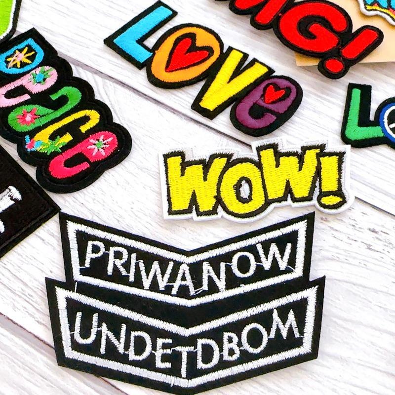 【皮卡布】  love wow oops peace star 英文字布貼 臂章 熨燙 刺繡燙布貼 徽章 刺繡布貼 布貼-細節圖7