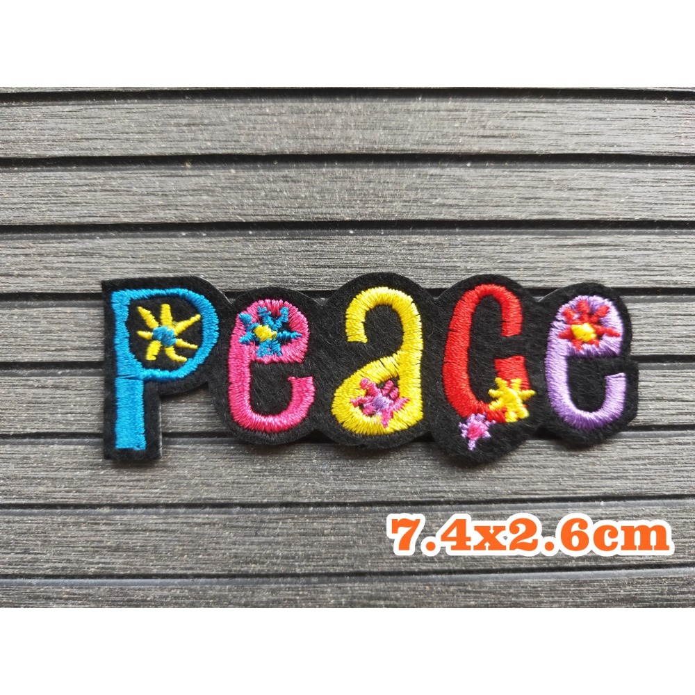 【皮卡布】  love wow oops peace star 英文字布貼 臂章 熨燙 刺繡燙布貼 徽章 刺繡布貼 布貼-規格圖10