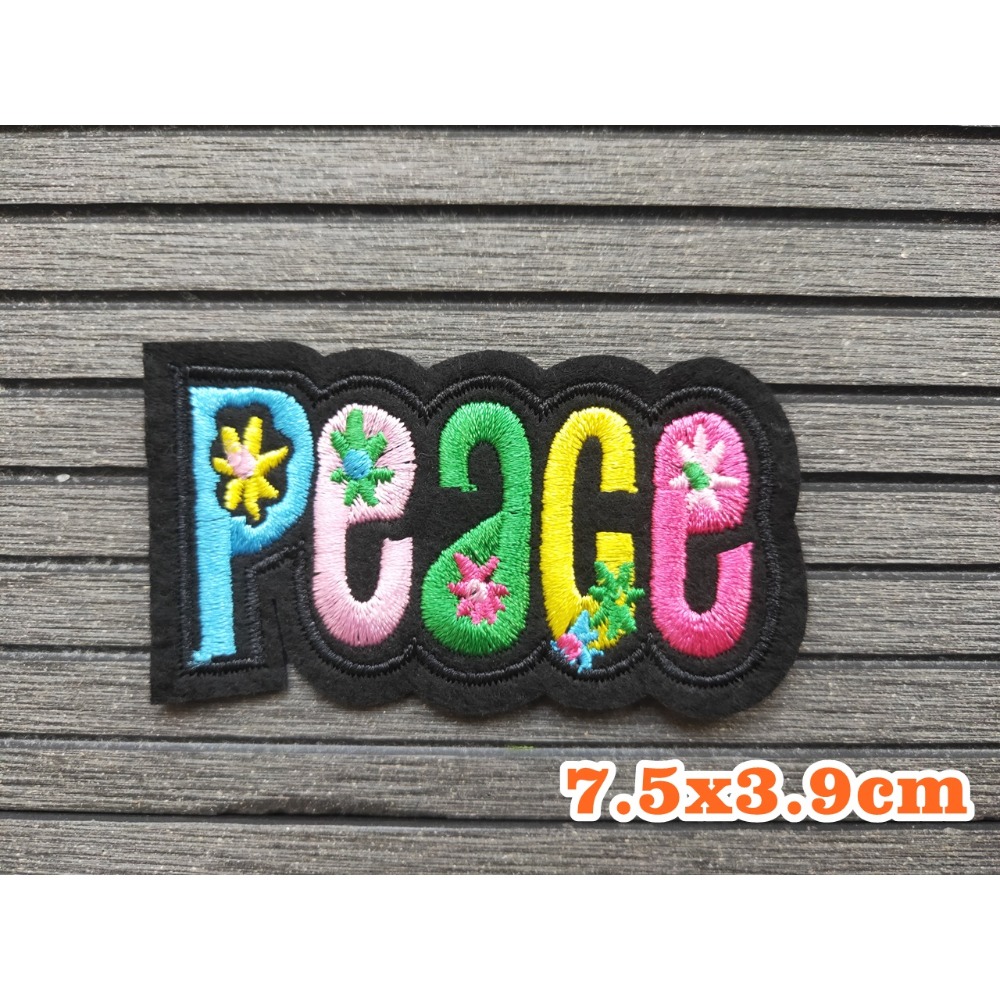 【皮卡布】  love wow oops peace star 英文字布貼 臂章 熨燙 刺繡燙布貼 徽章 刺繡布貼 布貼-規格圖10