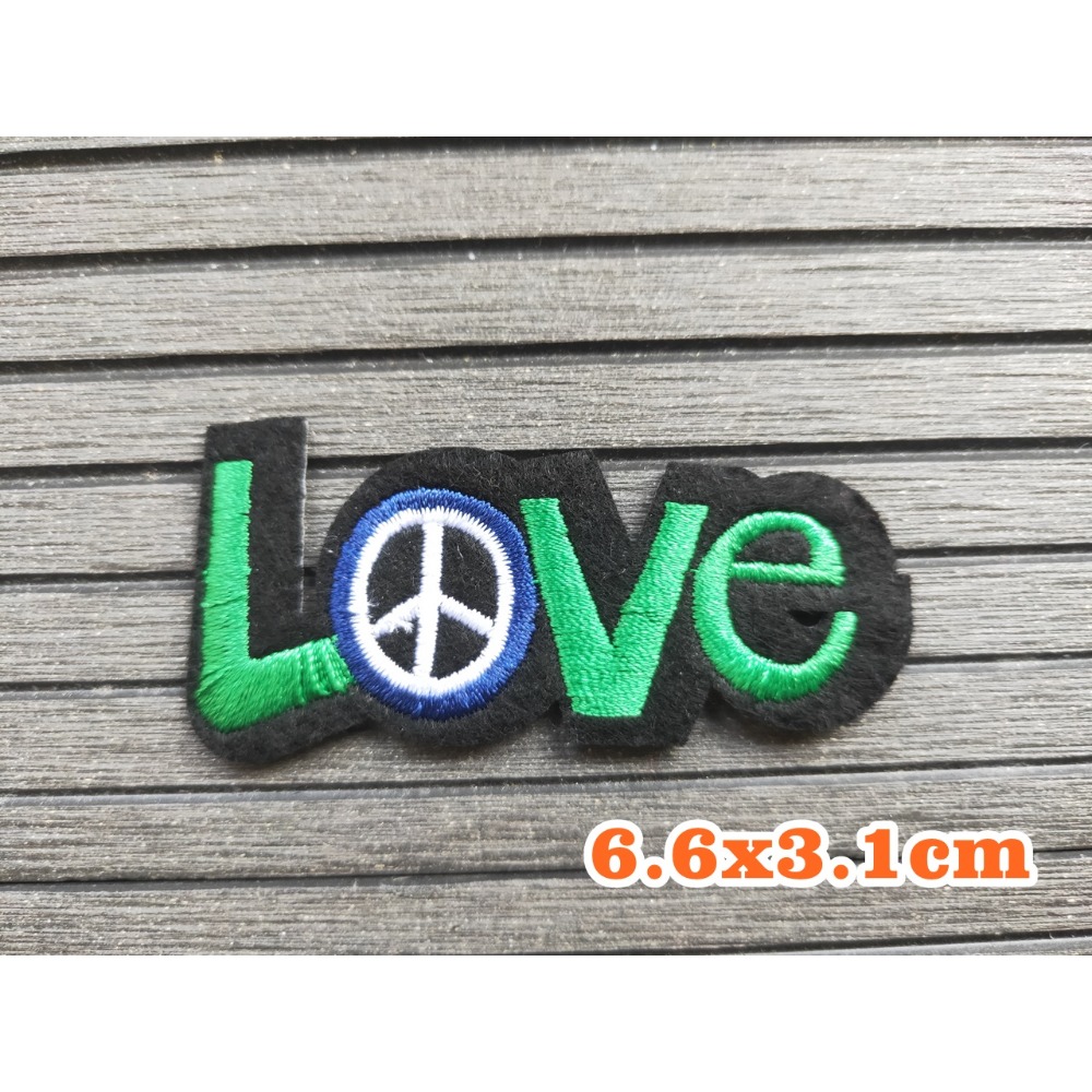 【皮卡布】  love wow oops peace star 英文字布貼 臂章 熨燙 刺繡燙布貼 徽章 刺繡布貼 布貼-規格圖10