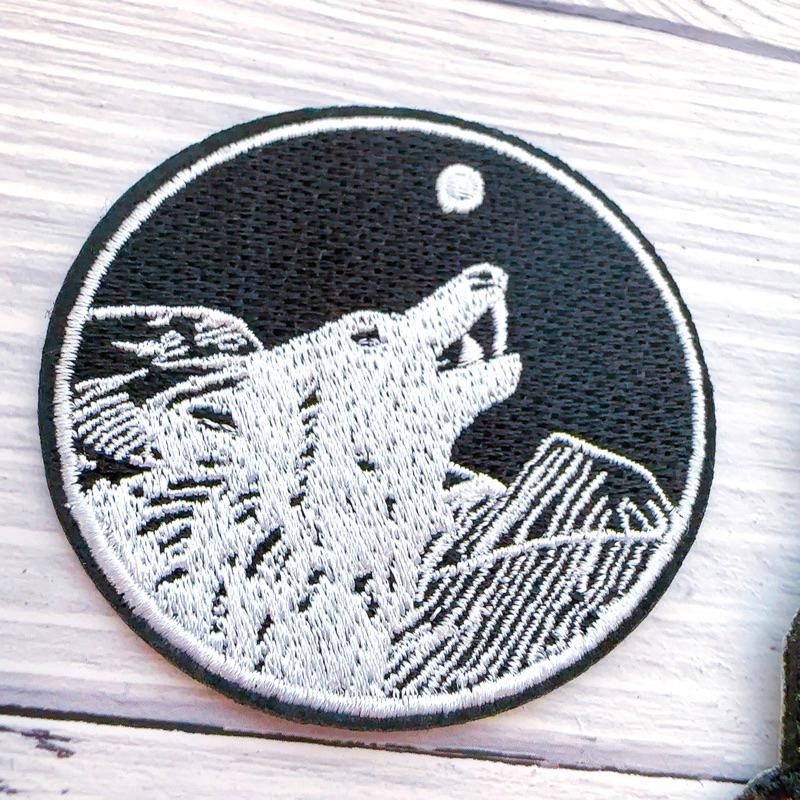 【皮卡布】P10 星星 五角星 狼 骷髏 裝飾布貼 布章 臂章 布標 刺繡燙布貼 徽章 刺繡布貼 魔鬼氈布章 熨燙布貼-細節圖7