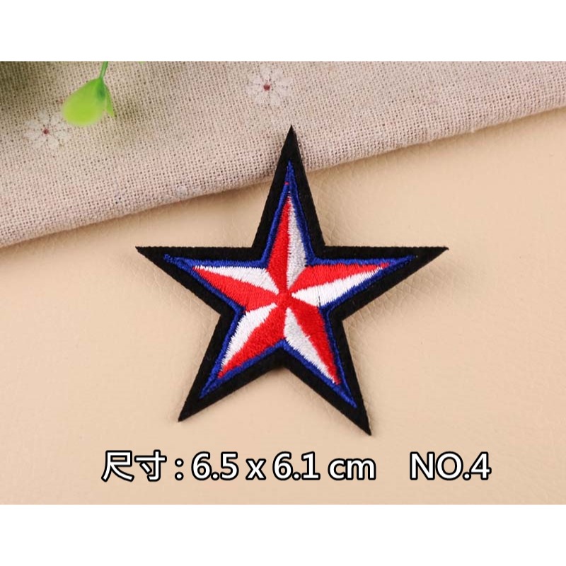 【皮卡布】P10 星星 五角星 狼 骷髏 裝飾布貼 布章 臂章 布標 刺繡燙布貼 徽章 刺繡布貼 魔鬼氈布章 熨燙布貼-規格圖9