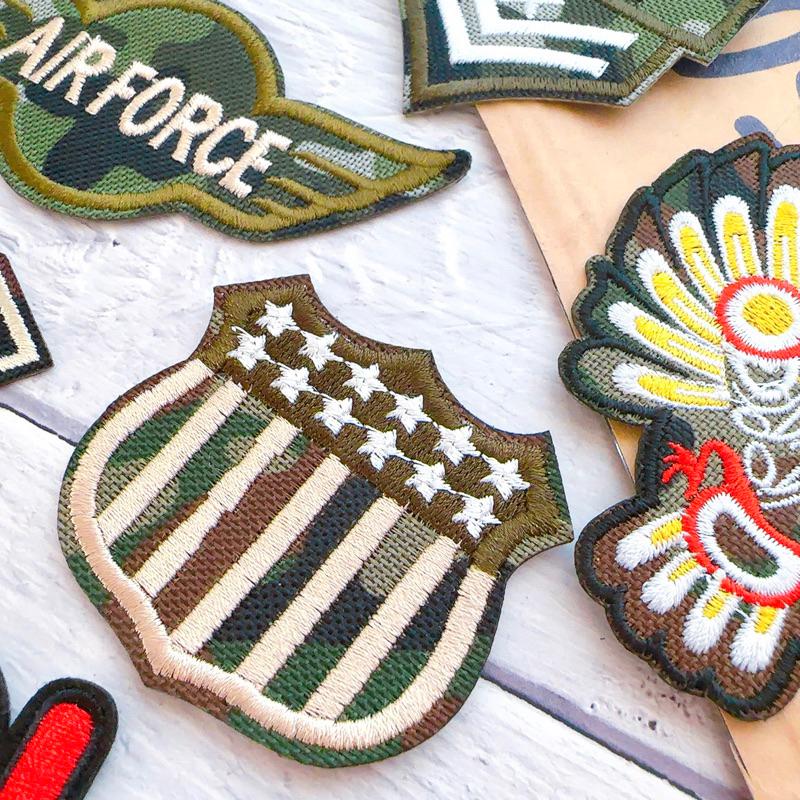 【皮卡布】p1  軍徽章 軍章 陸軍 空軍 布章 臂章 布標 刺繡燙布貼 刺繡 徽章 刺繡布貼 補丁 補破洞 熨燙布貼-細節圖2