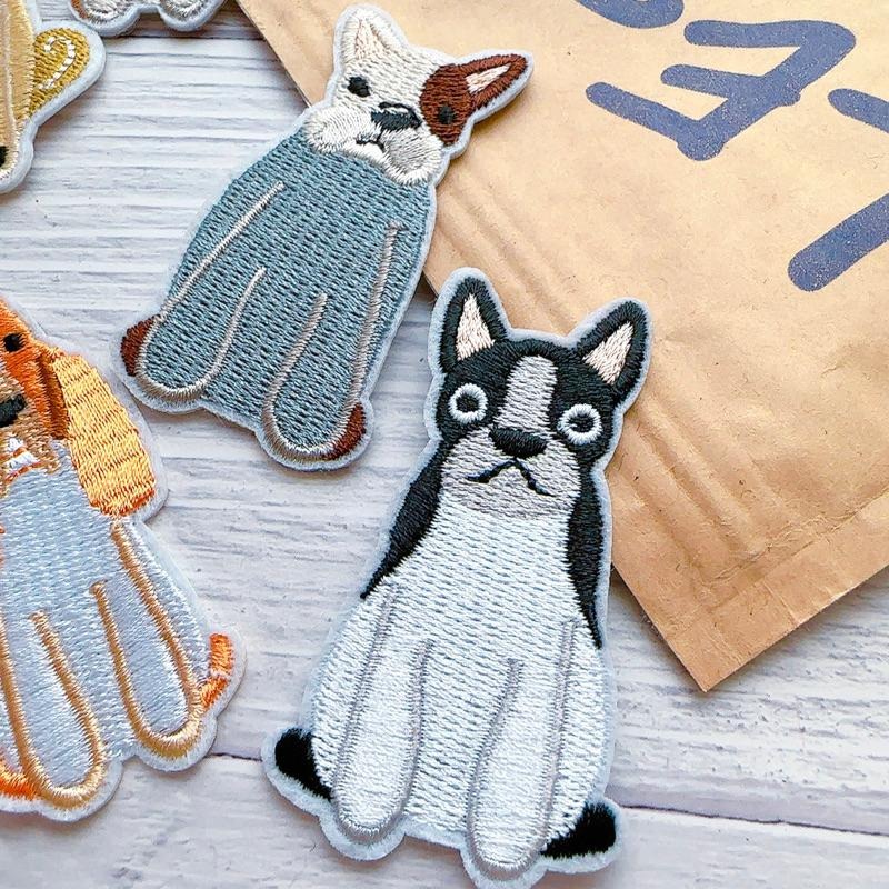 【皮卡布】Q3可卡 米格魯 賤狗 雪納瑞 巴戈 法鬥 秋田 布章 狗狗 布標 刺繡燙布貼 徽章 刺繡布貼 熨燙布貼-細節圖3