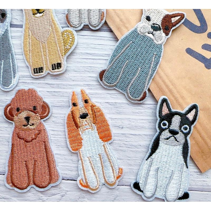 【皮卡布】Q3可卡 米格魯 賤狗 雪納瑞 巴戈 法鬥 秋田 布章 狗狗 布標 刺繡燙布貼 徽章 刺繡布貼 熨燙布貼-細節圖4