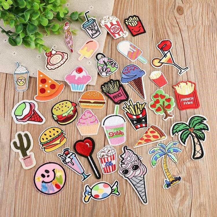【皮卡布】F2甜點蛋糕 點心 薯條 標幟 電腦刺鏽 布章 臂章 布標 刺繡燙布貼 徽章 刺繡布貼 補丁 補破洞 熨燙布貼-細節圖2