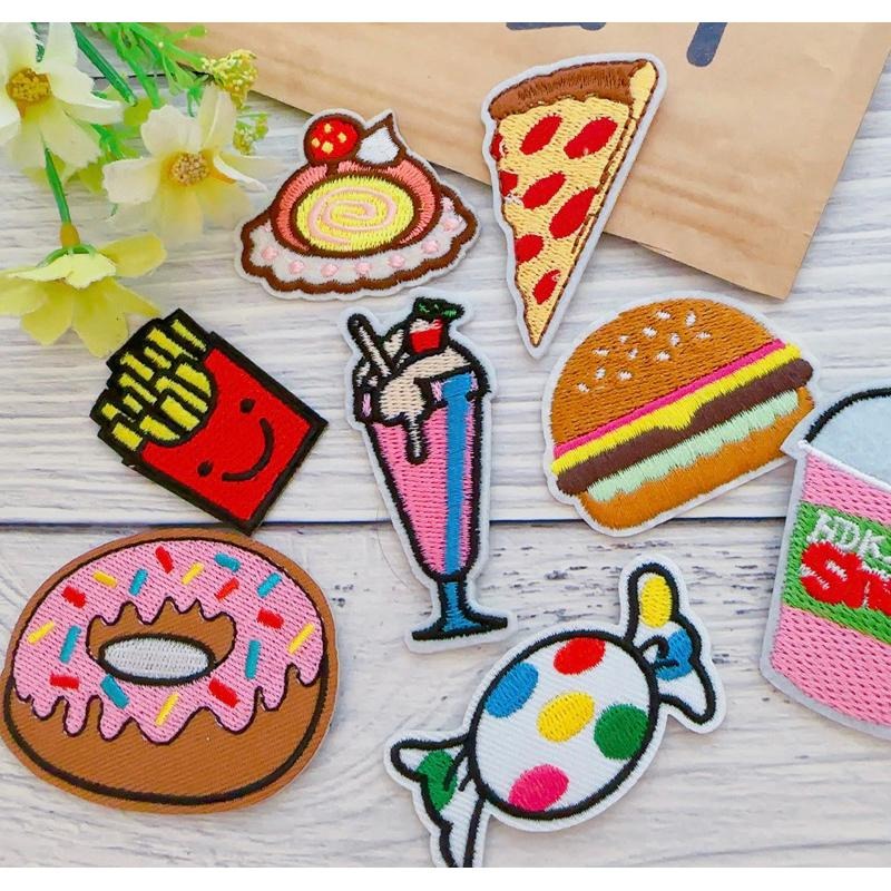 【皮卡布】F2甜點蛋糕 點心 薯條 標幟 電腦刺鏽 布章 臂章 布標 刺繡燙布貼 徽章 刺繡布貼 補丁 補破洞 熨燙布貼-細節圖4