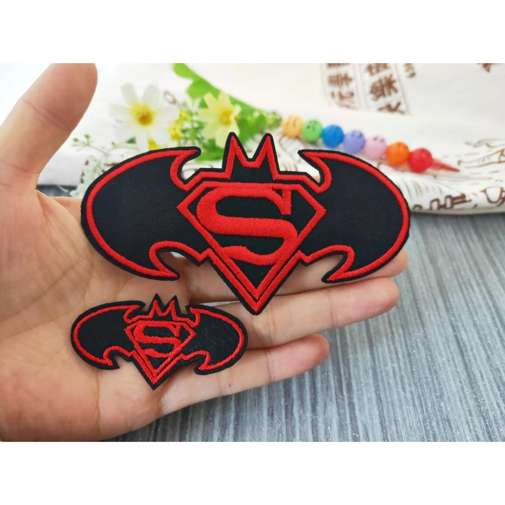 【皮卡布】手工diy 蝙蝠俠標幟  布章 臂章 布標 刺繡燙布貼 熨燙徽章 刺繡布貼 補丁 補破洞 熨燙布貼-細節圖2
