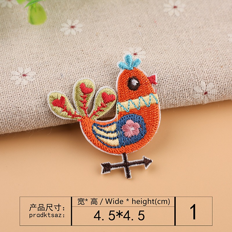 【皮卡布】Q4公雞大象獅子刺蝟 動物 電腦刺鏽 布章 臂章 布標 刺繡燙布貼 徽章 刺繡布貼 補丁 補破洞 熨燙布貼-規格圖6