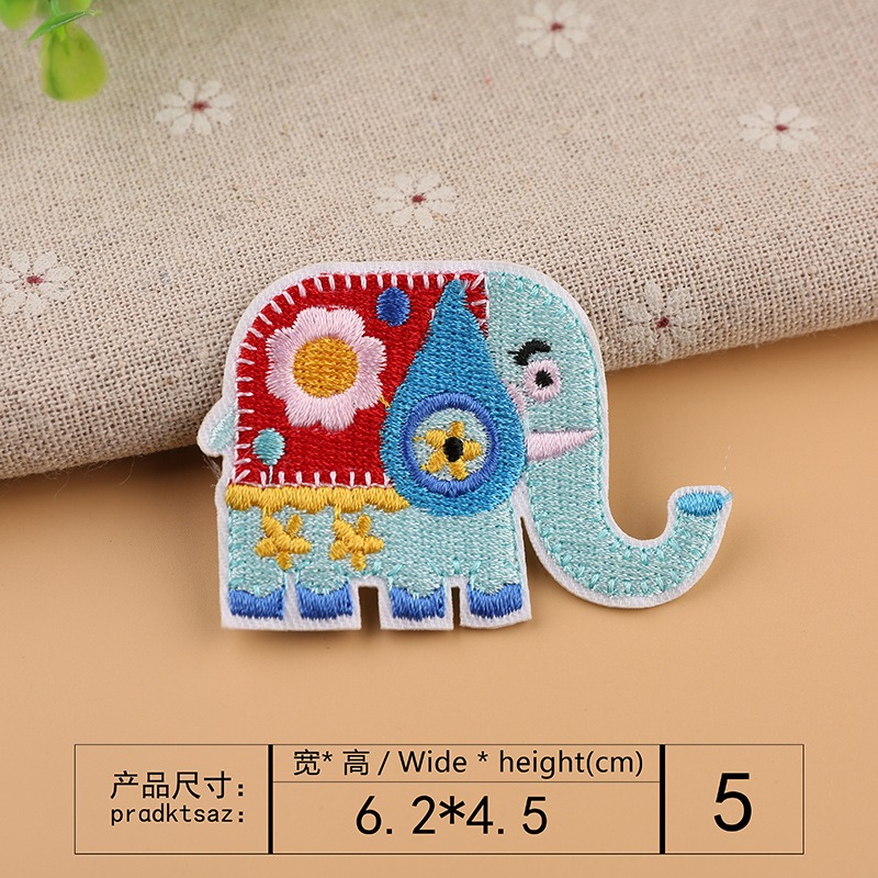 【皮卡布】Q4公雞大象獅子刺蝟 動物 電腦刺鏽 布章 臂章 布標 刺繡燙布貼 徽章 刺繡布貼 補丁 補破洞 熨燙布貼-規格圖6