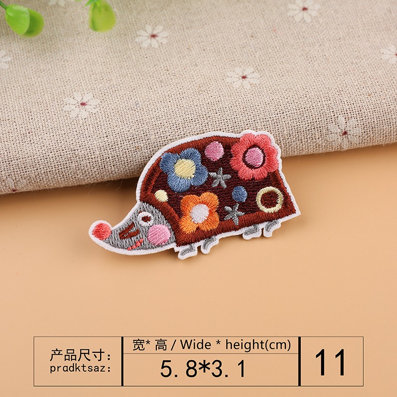 【皮卡布】Q4公雞大象獅子刺蝟 動物 電腦刺鏽 布章 臂章 布標 刺繡燙布貼 徽章 刺繡布貼 補丁 補破洞 熨燙布貼-規格圖6