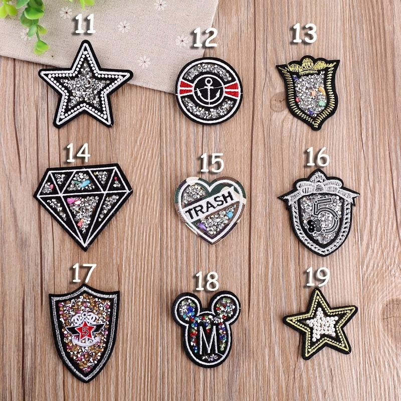 【皮卡布】D1手作diy鑽石 星星 愛心 裝飾布貼 布章 臂章 布標 刺繡燙布貼 徽章 刺繡布貼 補丁 補破洞 熨燙布貼-細節圖2