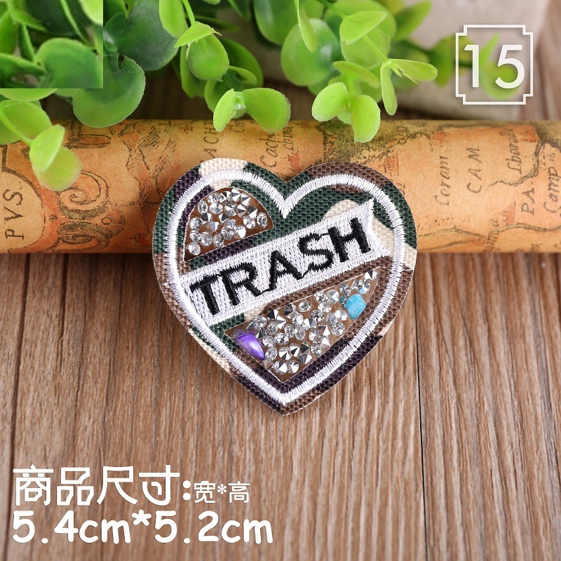 【皮卡布】D1手作diy鑽石 星星 愛心 裝飾布貼 布章 臂章 布標 刺繡燙布貼 徽章 刺繡布貼 補丁 補破洞 熨燙布貼-規格圖8