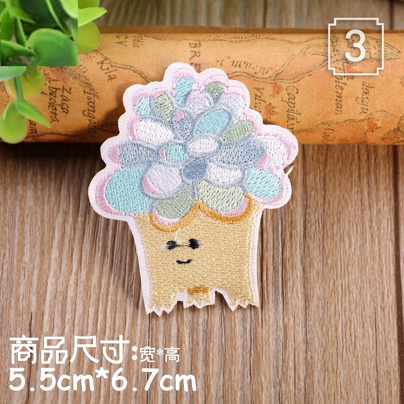 【皮卡布】T1 多肉植物 仙人掌  布章 臂章 布標  刺繡燙布貼 徽章 刺繡布貼 補丁 補破洞 熨燙布貼-規格圖1