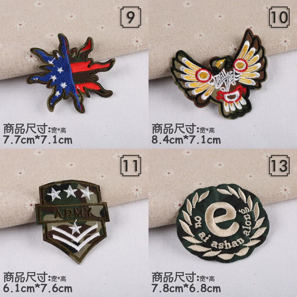 【皮卡布】 p1一套13款軍徽章 軍章 陸軍 空軍 布章 臂章 布標 刺繡燙布貼 徽章 刺繡布貼 補丁 補破洞 熨燙布貼-細節圖6