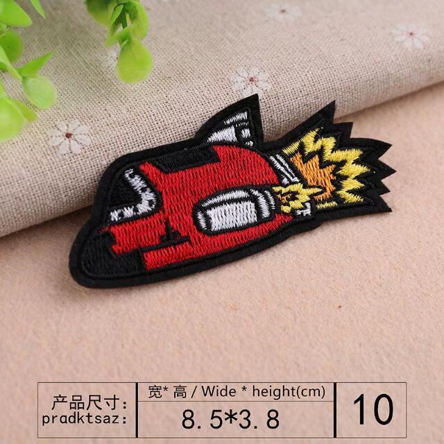 【皮卡布】s7 一套10款  火箭  太空船  布章 臂章燙 刺繡 燙布貼 徽章 刺繡布貼 補丁 補破洞 燙貼布 燙布貼-細節圖8