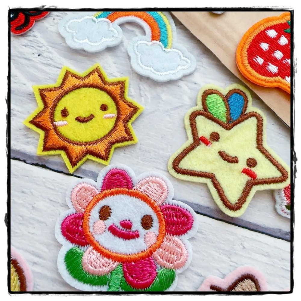 【皮卡布】A5 飄蟲 小花 兔子 漢堡布章 臂章燙 刺繡燙布貼 徽章 刺繡布貼 補丁 補破洞 燙貼布 熨燙布貼-細節圖5