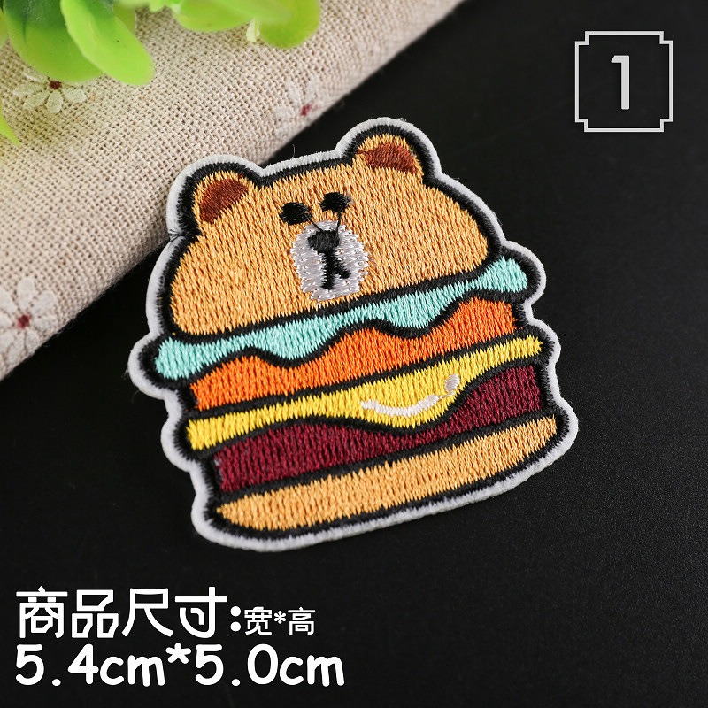 【皮卡布】A5 飄蟲 小花 兔子 漢堡布章 臂章燙 刺繡燙布貼 徽章 刺繡布貼 補丁 補破洞 燙貼布 熨燙布貼-規格圖6