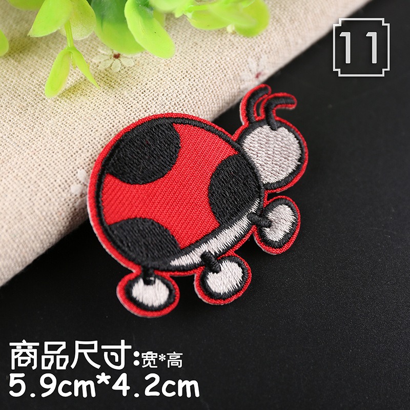 【皮卡布】A5 飄蟲 小花 兔子 漢堡布章 臂章燙 刺繡燙布貼 徽章 刺繡布貼 補丁 補破洞 燙貼布 熨燙布貼-規格圖6