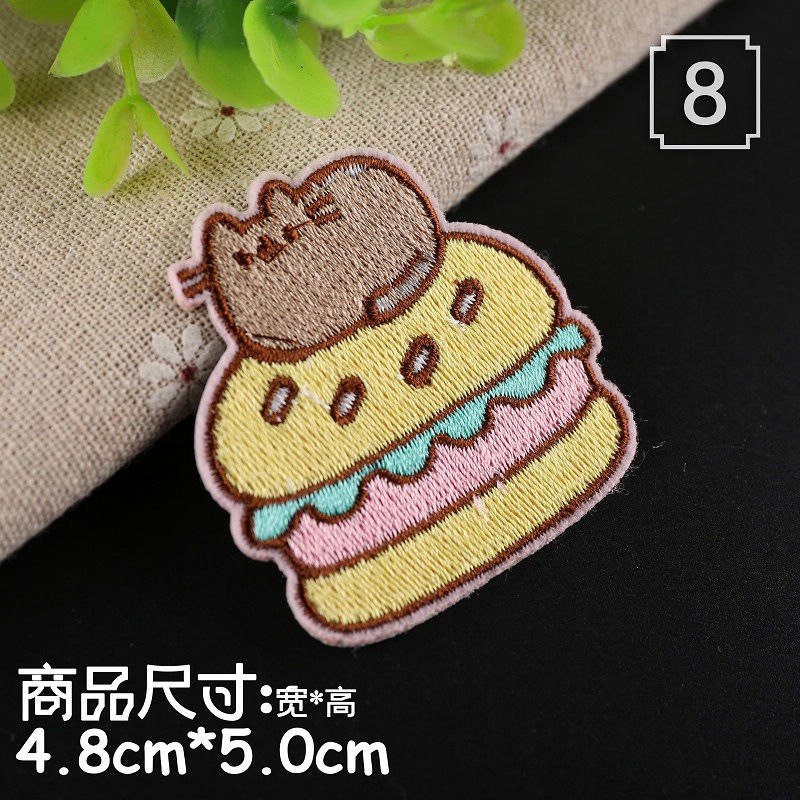 【皮卡布】A5 飄蟲 小花 兔子 漢堡布章 臂章燙 刺繡燙布貼 徽章 刺繡布貼 補丁 補破洞 燙貼布 熨燙布貼-規格圖6