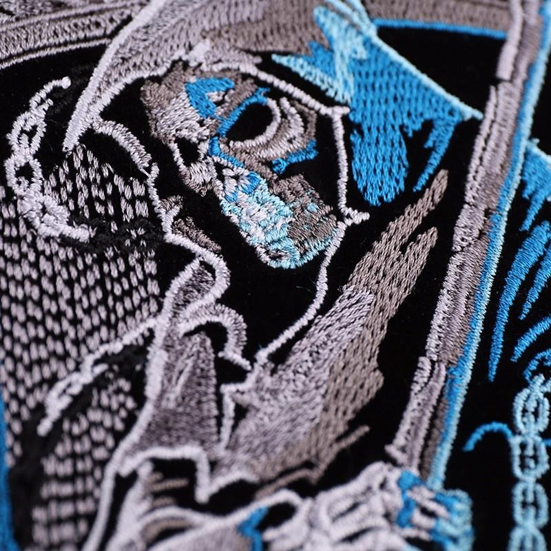 【皮卡布】p7 diy 死神 中指 標幟 電腦刺鏽 布章 臂章 布標 刺繡燙布貼 徽章 刺繡布貼 魔鬼氈布章 熨燙布貼-細節圖4