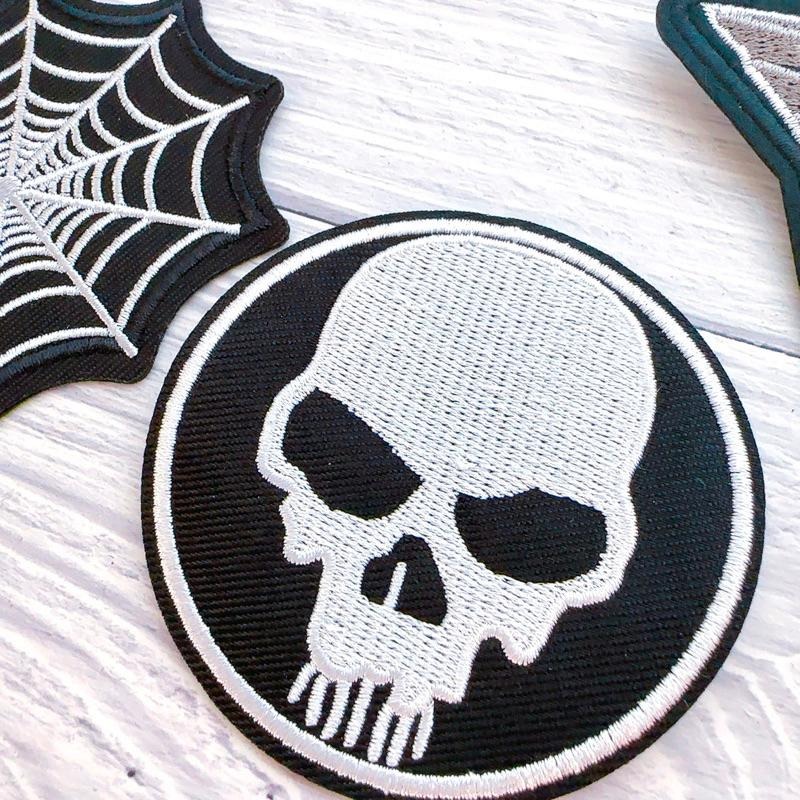 【皮卡布】p7 diy 死神 中指 標幟 電腦刺鏽 布章 臂章 布標 刺繡燙布貼 徽章 刺繡布貼 魔鬼氈布章 熨燙布貼-細節圖7