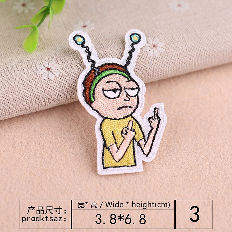 【皮卡布】p7 diy 死神 中指 標幟 電腦刺鏽 布章 臂章 布標 刺繡燙布貼 徽章 刺繡布貼 魔鬼氈布章 熨燙布貼-規格圖9
