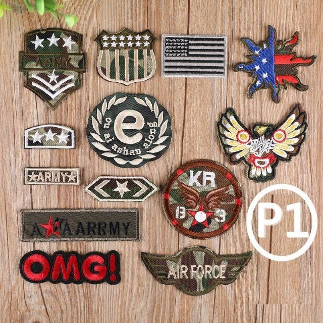 【皮卡布】P1 軍徽章 軍章 陸軍 空軍 布章 臂章 熨燙 刺繡燙布貼 徽章 刺繡布貼 熨燙布貼 魔鬼氈布章 魔鬼氈布章-細節圖2