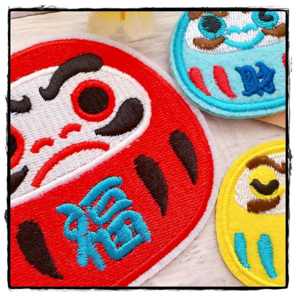 【皮卡布】A2 不倒翁 招財進寶 財神 福神 臂章燙 刺繡燙布貼 刺繡徽章 刺繡布貼  熨燙徽章 燙貼布 魔鬼氈布章-細節圖4