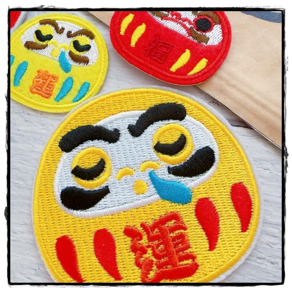 【皮卡布】A2 不倒翁 招財進寶 財神 福神 臂章燙 刺繡燙布貼 刺繡徽章 刺繡布貼  熨燙徽章 燙貼布 魔鬼氈布章-細節圖5
