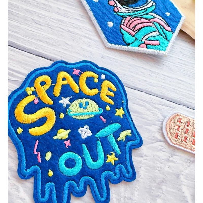 【皮卡布】S2 太空人ok蹦 標幟 電腦刺鏽 布章 臂章 布標 刺繡燙布貼 徽章 刺繡布貼 補破洞 熨燙布貼 魔鬼氈布章-細節圖2