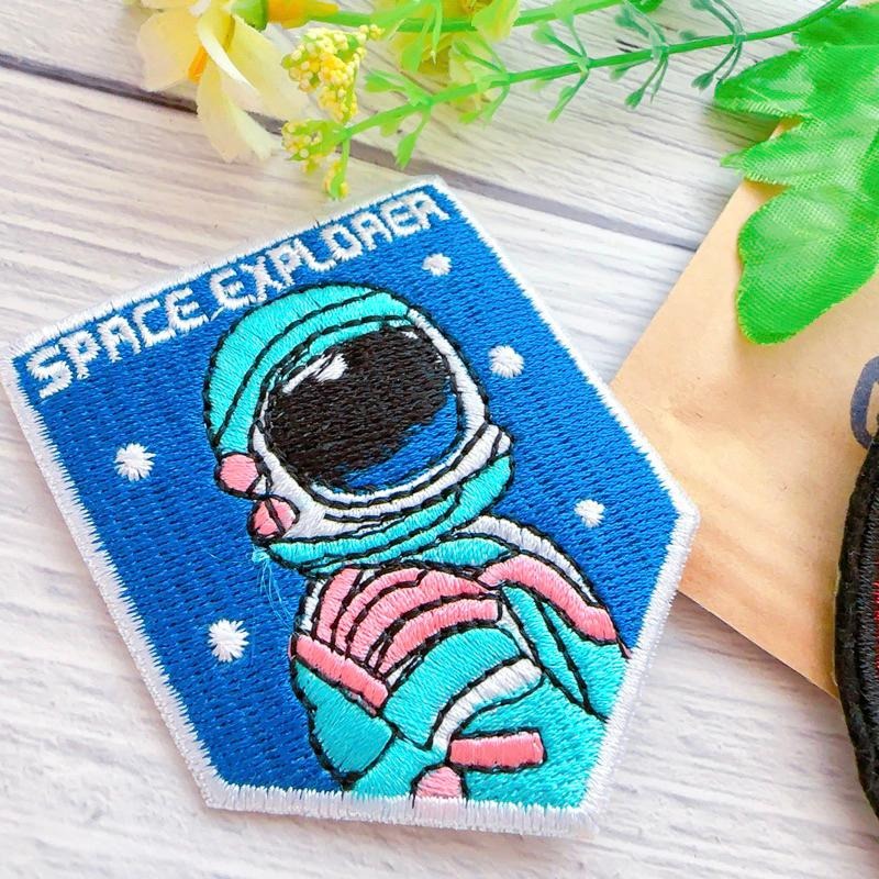【皮卡布】S2 太空人ok蹦 標幟 電腦刺鏽 布章 臂章 布標 刺繡燙布貼 徽章 刺繡布貼 補破洞 熨燙布貼 魔鬼氈布章-細節圖3