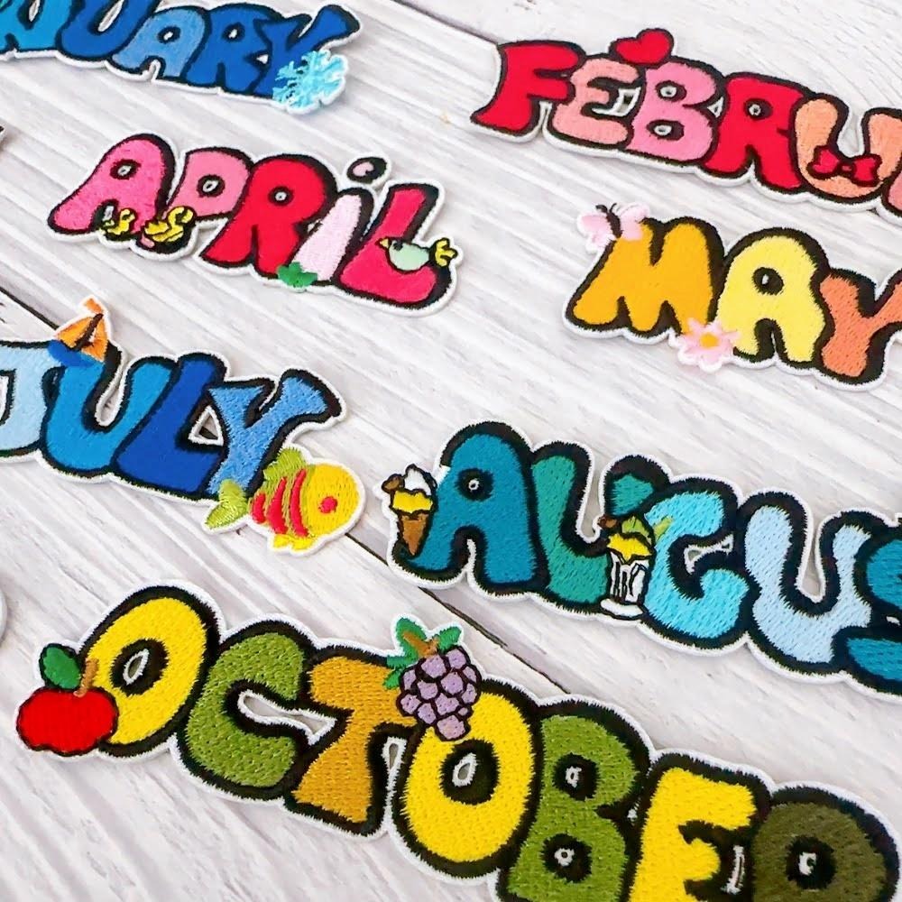 【皮卡布】Do-月份布章 布貼紙 魔術貼 布貼 刺繡燙布貼 徽章 刺繡布貼 熨燙貼 熨燙布貼 Patch 魔鬼氈布章-細節圖4
