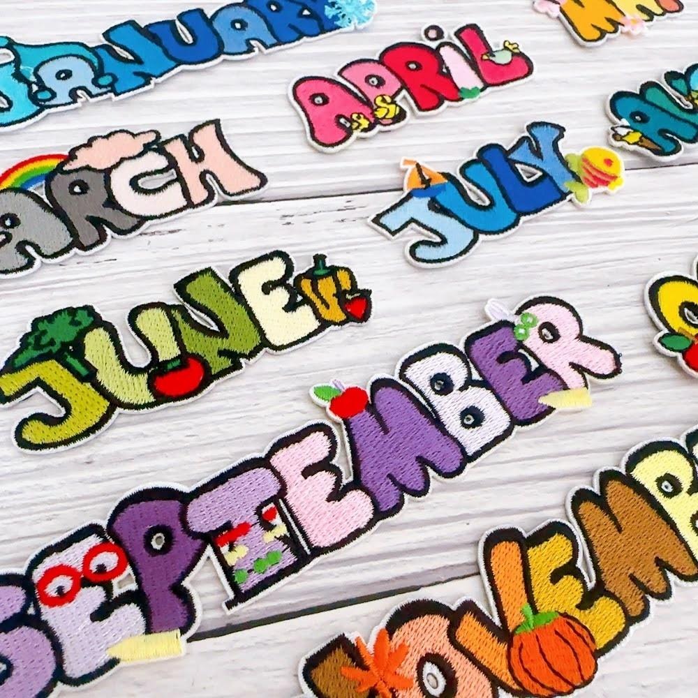 【皮卡布】Do-月份布章 布貼紙 魔術貼 布貼 刺繡燙布貼 徽章 刺繡布貼 熨燙貼 熨燙布貼 Patch 魔鬼氈布章-細節圖6