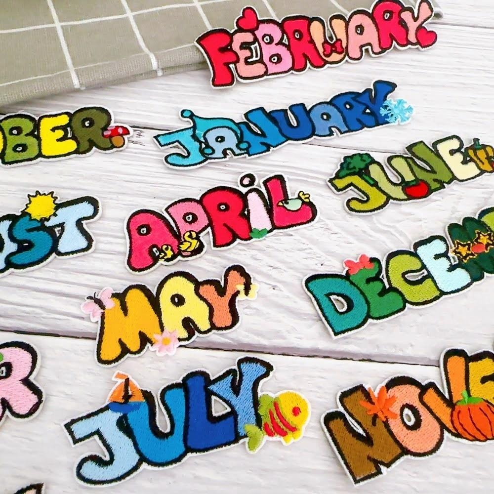 【皮卡布】Do-月份布章 布貼紙 魔術貼 布貼 刺繡燙布貼 徽章 刺繡布貼 熨燙貼 熨燙布貼 Patch 魔鬼氈布章-細節圖7