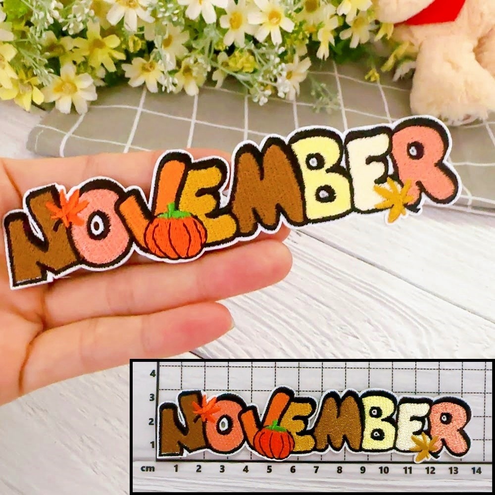 【皮卡布】Do-月份布章 布貼紙 魔術貼 布貼 刺繡燙布貼 徽章 刺繡布貼 熨燙貼 熨燙布貼 Patch 魔鬼氈布章-規格圖8
