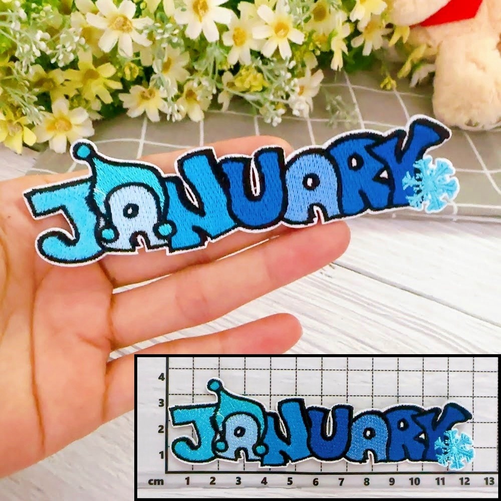 【皮卡布】Do-月份布章 布貼紙 魔術貼 布貼 刺繡燙布貼 徽章 刺繡布貼 熨燙貼 熨燙布貼 Patch 魔鬼氈布章-規格圖8