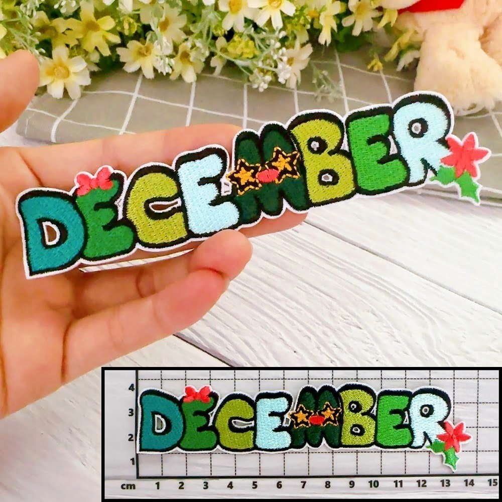 【皮卡布】Do-月份布章 布貼紙 魔術貼 布貼 刺繡燙布貼 徽章 刺繡布貼 熨燙貼 熨燙布貼 Patch 魔鬼氈布章-規格圖8