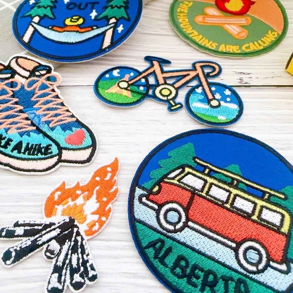 【皮卡布】J7 露營 登山 單車 戶外 帆布鞋 營火 布章 臂章燙 魔鬼氈布章 徽章 刺繡布貼 熨燙貼 CAMPING-細節圖4