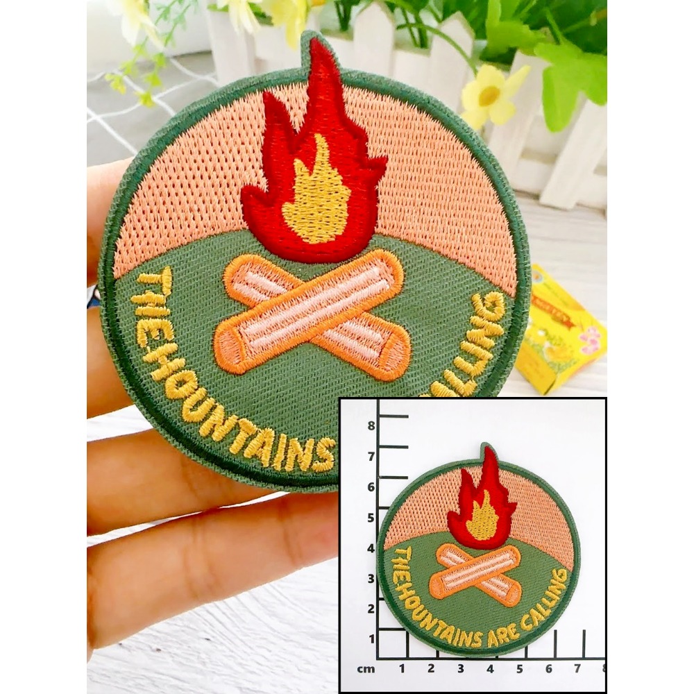 【皮卡布】J7 露營 登山 單車 戶外 帆布鞋 營火 布章 臂章燙 魔鬼氈布章 徽章 刺繡布貼 熨燙貼 CAMPING-規格圖5