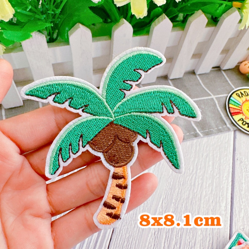 【皮卡布】i9 椰子樹 錄音帶 t4 太陽 徽章 布章 臂章燙 刺繡燙布貼 刺繡布貼 熨燙貼 熨燙布貼 Patch-規格圖5