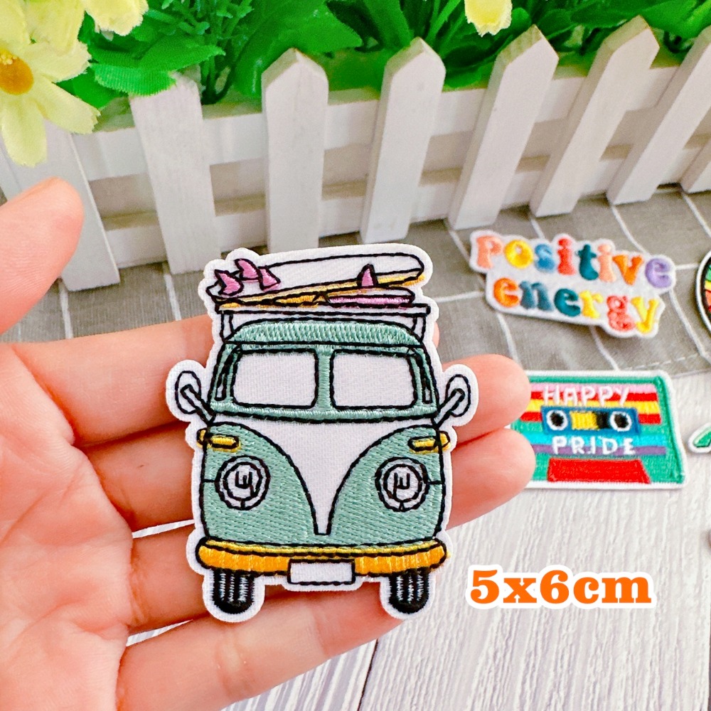 【皮卡布】i9 椰子樹 錄音帶 t4 太陽 徽章 布章 臂章燙 刺繡燙布貼 刺繡布貼 熨燙貼 熨燙布貼 Patch-規格圖5