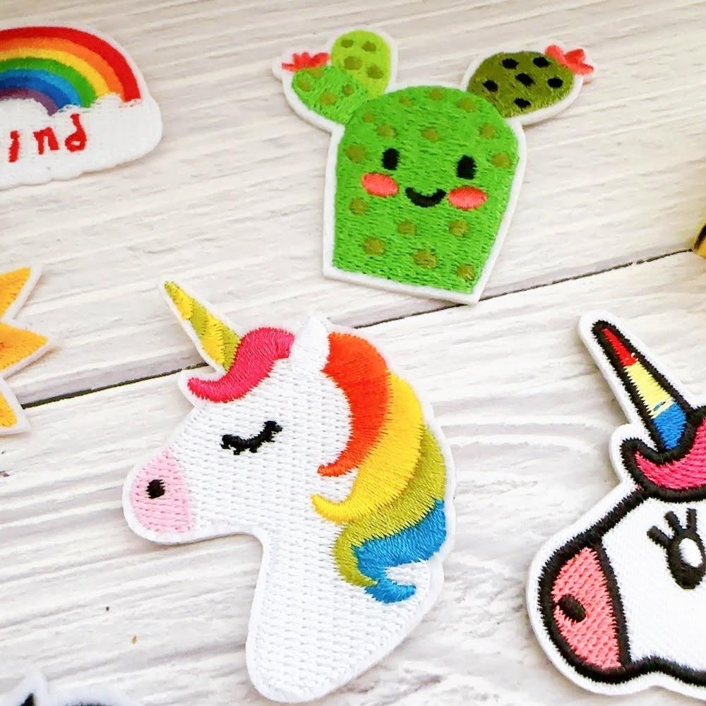 【皮卡布】A16 獨角獸 仙人掌 太陽 小花 彩虹 布貼 布章 臂章燙 刺繡燙布貼 刺繡布貼 熨燙貼 燙布貼 Patch-細節圖5