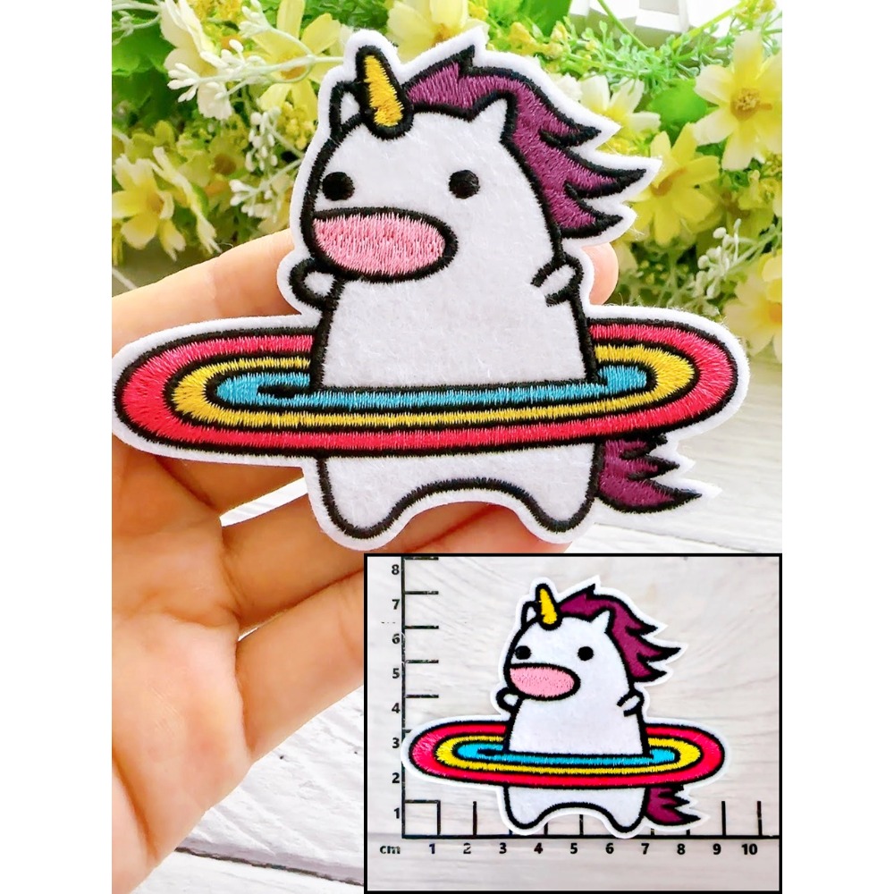 獨角獸搖呼拉圈-513超黏L貼紙